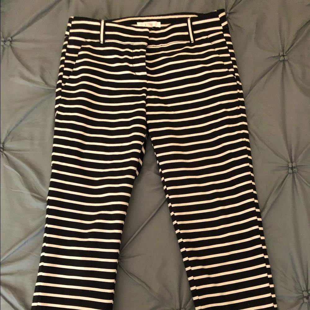 Black striped capri pants